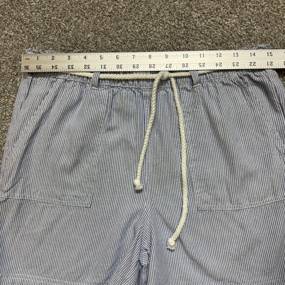 Alex & Jordan Shorts Womens Small Blue White Seersucker Rope Belt Linen Blend - Picture 8 of 10